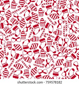 Christmas seamless pattern with red object. New year design element. Winter holiday icon