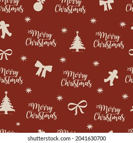 Christmas seamless pattern Red and White