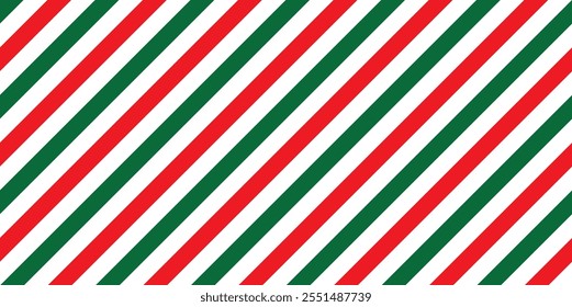 christmas seamless pattern red white green diagonal stripes
