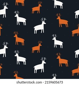 Patrón de Navidad sin fisuras con fondo de reno, Patrón de invierno con reno, papel de envoltura, rellenos de patrones, saludos de invierno, antecedentes de página web, tarjetas de felicitación de Navidad y Año Nuevo