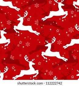 Christmas seamless pattern with  reindeer. Vector illustration.