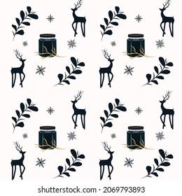 El diseño de fondo de vectores de reno de Navidad es transparente e incluye la muestra