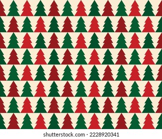 Christmas seamless pattern. Retro background. New year wallpaper. Wrapping paper. Vector illustration. 