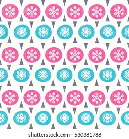 Christmas seamless pattern in retro style. Vector
