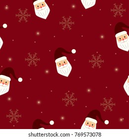 Christmas seamless pattern with santa