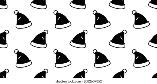 christmas seamless pattern santa claus hat gift candy cane vector cartoon gift wrapping paper repeat wallpaper tile background scarf isolated illustration doodle design