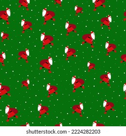Christmas seamless pattern with Santa Claus and snowflow
