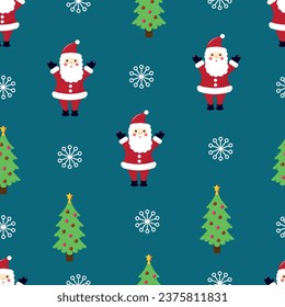 Christmas seamless pattern with santa claus