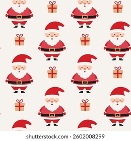 Christmas seamless pattern with santa claus illustration