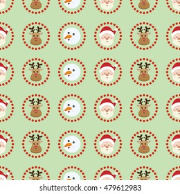 christmas seamless pattern with Santa Claus vector