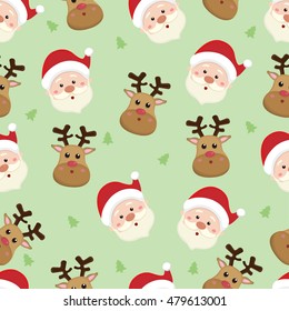christmas seamless pattern with Santa Claus vector
