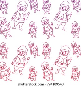 christmas seamless pattern santa claus waving hand happy