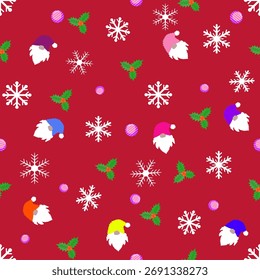 Navidades sin patrón con Santa Clause sobre fondo rojo bueno para el Fondo de pantalla, tela y papel de embalaje, decoración del partido.