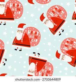Navidades sin patrón con Santa. Ilustración vectorial. 
