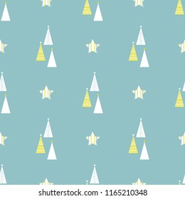 Christmas seamless pattern in Scandinavian minimalistic style. Can be used for wallpaper, pattern fills, web page background, surface textures, gifts. Vector illustration.