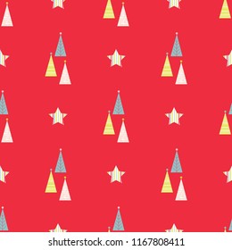 Christmas seamless pattern in Scandinavian minimalistic style. Can be used for wallpaper, pattern fills, web page background, surface textures, gifts. Vector illustration.