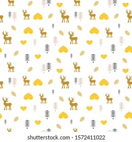 Christmas seamless pattern in scandinavian style. Christmas scandinavian background for textile , wrapping, fabric, wallpaper