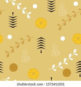 Christmas seamless pattern in scandinavian style. Christmas scandinavian background for textile , wrapping, fabric, wallpaper