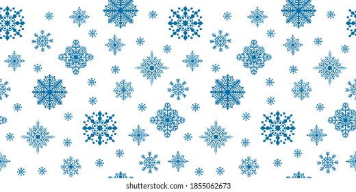 Christmas seamless pattern with scattered snow flakes