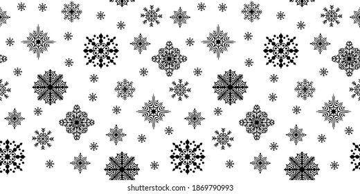 Christmas seamless pattern with scattered snow flakes