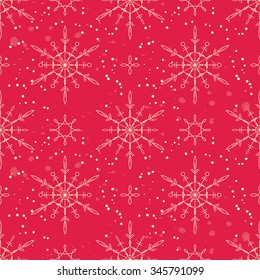 Christmas seamless pattern with snow