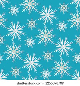 Christmas seamless pattern with snow flakes. Vector Illustration. Winter background.
