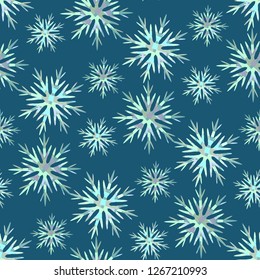 Christmas seamless pattern with snow flakes. Vector Illustration. Winter background.