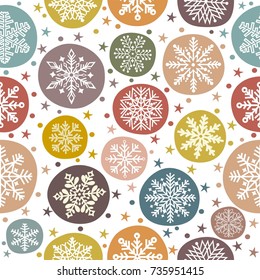 Christmas seamless pattern with snowflake 