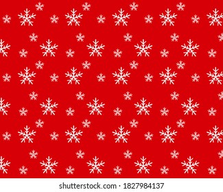 Weihnachten, nahtlose Muster, Schneeflocke auf rotem Hintergrund
