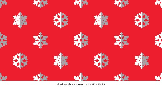 christmas seamless pattern snowflake snow Santa Claus hat vector cartoon doodle red scarf isolated gift wrapping paper tile wallpaper repeat background illustration design