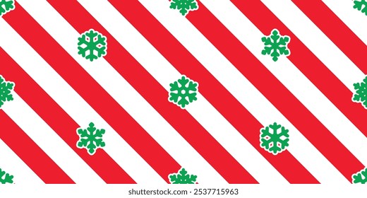 Dibujos animados de nieve a rayas de copo de nieve sin patrón de Navidad