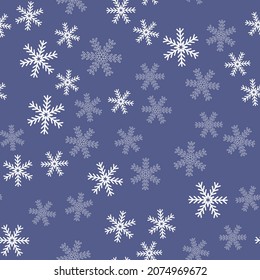 Christmas seamless pattern with snowflake, winter festive ornament for textile design and wrapping paper