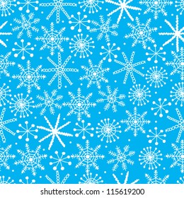 Christmas seamless pattern with snowflakes.