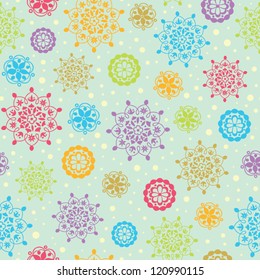 Christmas seamless pattern with snowflakes.