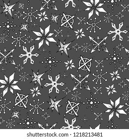 Christmas seamless pattern from snowflakes
