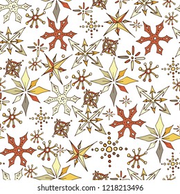 Christmas seamless pattern from snowflakes