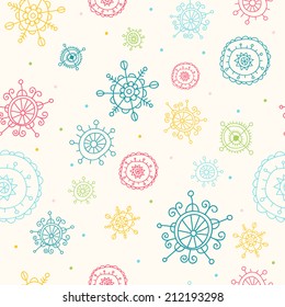 Christmas Seamless Pattern with Snowflakes