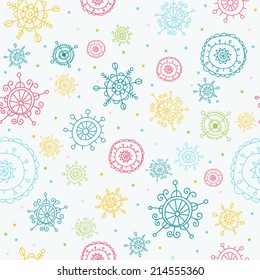 Christmas Seamless Pattern with Snowflakes