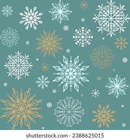 Christmas seamless pattern with snowflakes