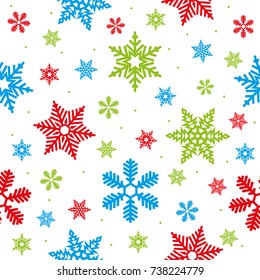 Christmas seamless pattern with snowflakes