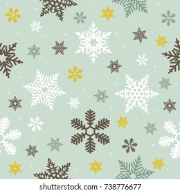 Christmas seamless pattern with snowflakes