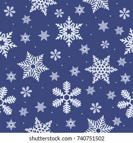 Christmas seamless pattern with snowflakes