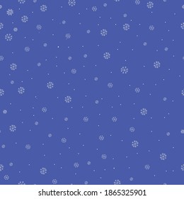 Christmas seamless pattern with snowflakes abstract background. White snowflakes. Dark blue background. Vector illustration. Holiday design for Christmas and new year fashion prints.