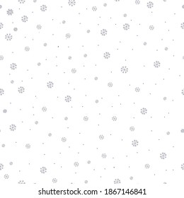 Patrón de Navidad sin costuras con copos de nieve de fondo abstracto. Copos de nieve grises. Ilustración vectorial. Fondo blanco. Diseño de vacaciones para impresiones de moda de Navidad y Año Nuevo.