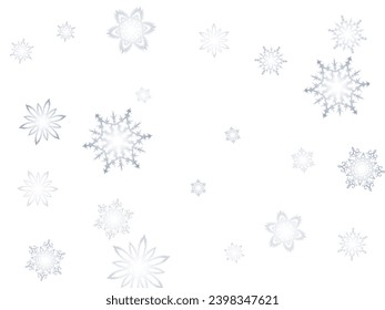 Christmas seamless pattern with snowflakes abstract background. Gray snowflakes. Vector illustration. White background. Holiday design for Christmas and New Year fashion prints.