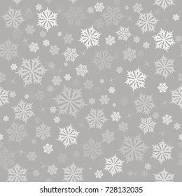 Christmas seamless pattern with snowflakes abstract light background. Vector illustration. Festive design for Christmas and New Year prints.