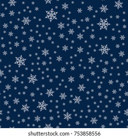 Christmas seamless pattern with snowflakes abstract background. Holiday design for Christmas and New Year fashion prints. Vector illustration.