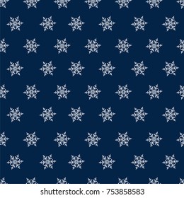Christmas seamless pattern with snowflakes abstract background. Holiday design for Christmas and New Year fashion prints. Vector illustration.