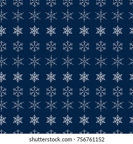 Christmas seamless pattern with snowflakes abstract background. Holiday design for Christmas and New Year fashion prints. Vector illustration.