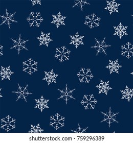 Christmas seamless pattern with snowflakes abstract background. Holiday design for Christmas and New Year fashion prints. Vector illustration.